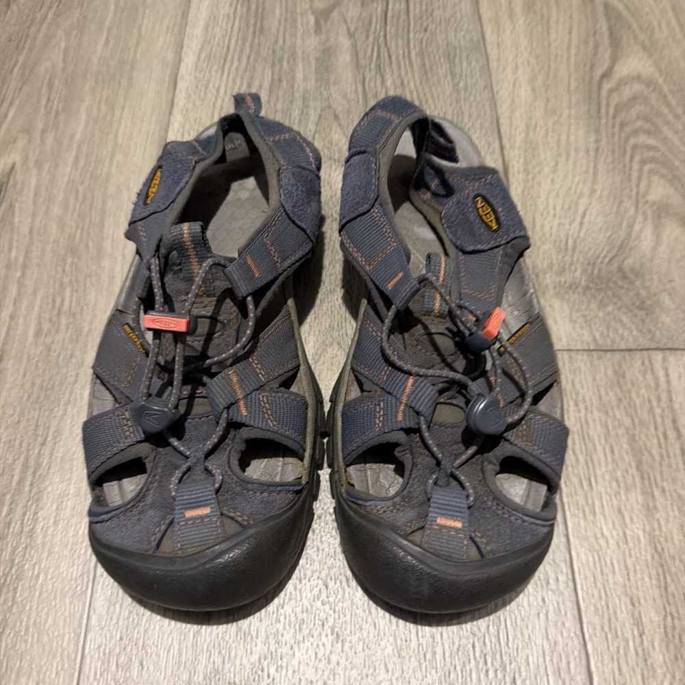 KEEN Fisherman Sandals Womens Waterproof Ankle Strap Dark Blue Gray Orange 9.5